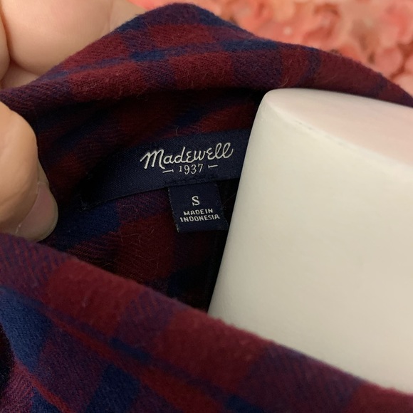 Madewell Small Blue and Red Flannel Shirt - Picture 4 of 4